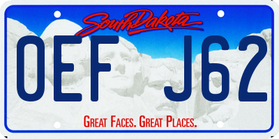 SD license plate 0EFJ62