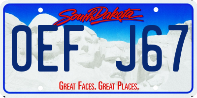 SD license plate 0EFJ67