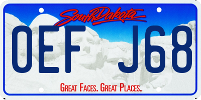 SD license plate 0EFJ68