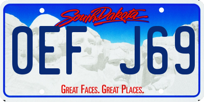 SD license plate 0EFJ69