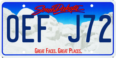 SD license plate 0EFJ72