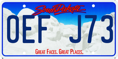 SD license plate 0EFJ73