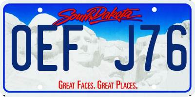 SD license plate 0EFJ76