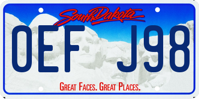 SD license plate 0EFJ98