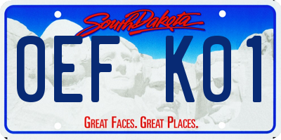 SD license plate 0EFK01