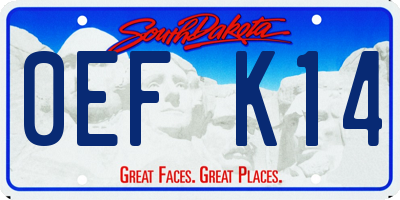 SD license plate 0EFK14