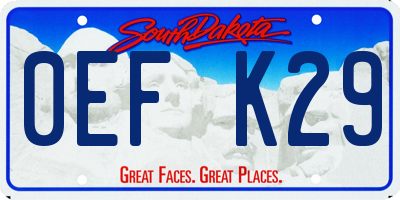 SD license plate 0EFK29