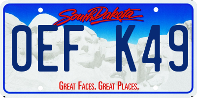 SD license plate 0EFK49