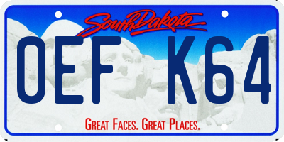 SD license plate 0EFK64