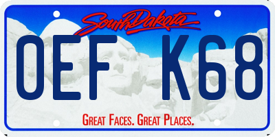 SD license plate 0EFK68