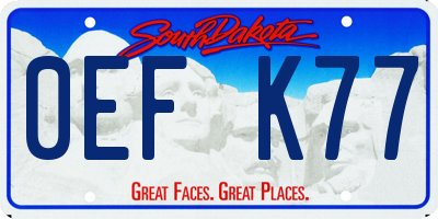SD license plate 0EFK77