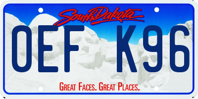 SD license plate 0EFK96
