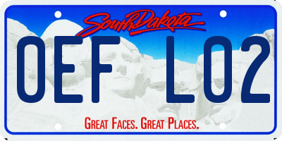 SD license plate 0EFL02