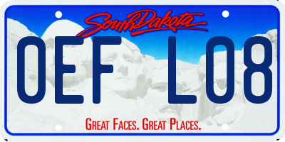 SD license plate 0EFL08