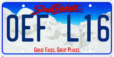 SD license plate 0EFL16