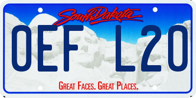 SD license plate 0EFL20