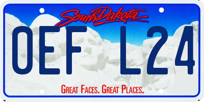 SD license plate 0EFL24