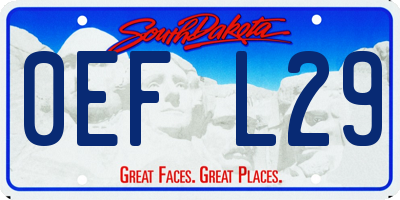 SD license plate 0EFL29