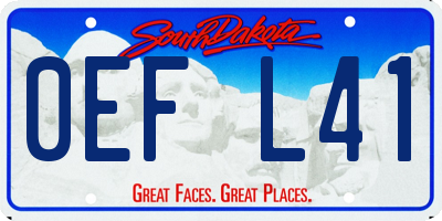 SD license plate 0EFL41