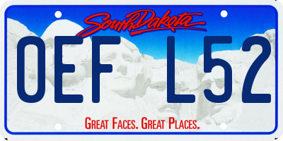 SD license plate 0EFL52