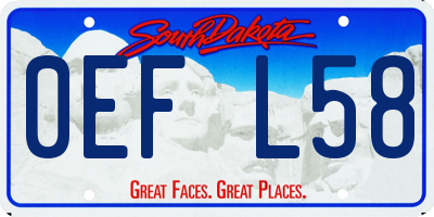 SD license plate 0EFL58