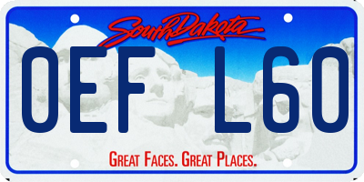 SD license plate 0EFL60