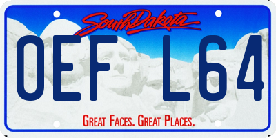 SD license plate 0EFL64