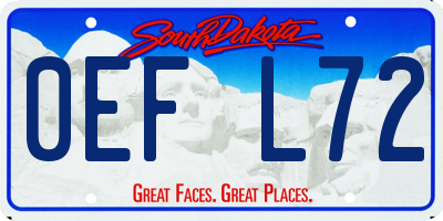 SD license plate 0EFL72