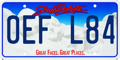 SD license plate 0EFL84
