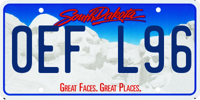 SD license plate 0EFL96