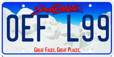 SD license plate 0EFL99
