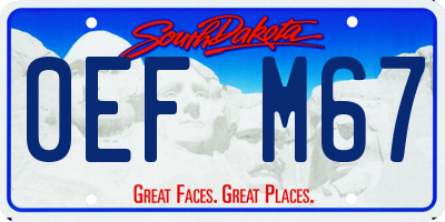 SD license plate 0EFM67