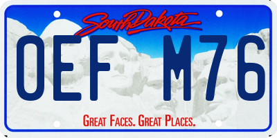 SD license plate 0EFM76