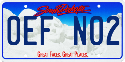 SD license plate 0EFN02