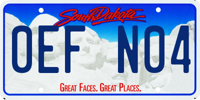SD license plate 0EFN04