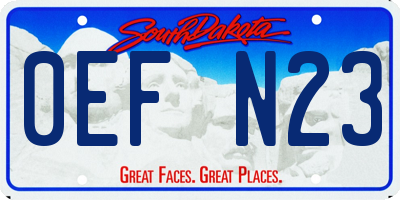 SD license plate 0EFN23