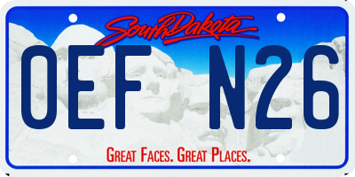 SD license plate 0EFN26