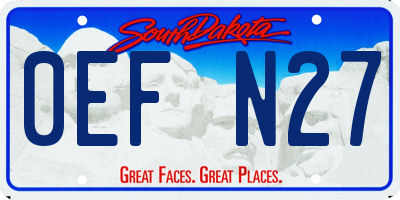 SD license plate 0EFN27