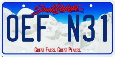 SD license plate 0EFN31