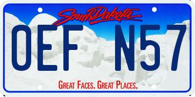 SD license plate 0EFN57