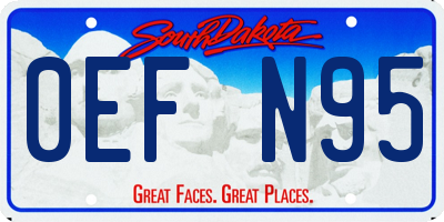 SD license plate 0EFN95