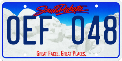 SD license plate 0EFO48