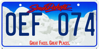 SD license plate 0EFO74