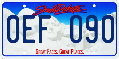 SD license plate 0EFO90