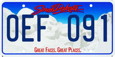 SD license plate 0EFO91