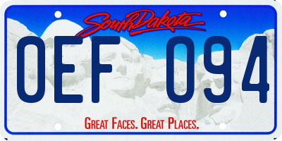 SD license plate 0EFO94