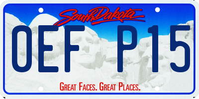 SD license plate 0EFP15