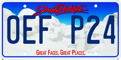 SD license plate 0EFP24