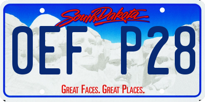 SD license plate 0EFP28