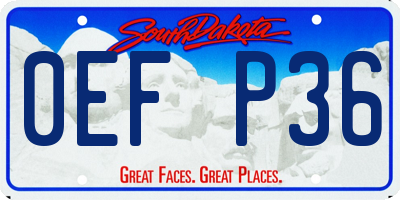 SD license plate 0EFP36